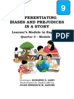 ENG9 - Q3 - M2 - Differentating Biases From Prejudices in A Story