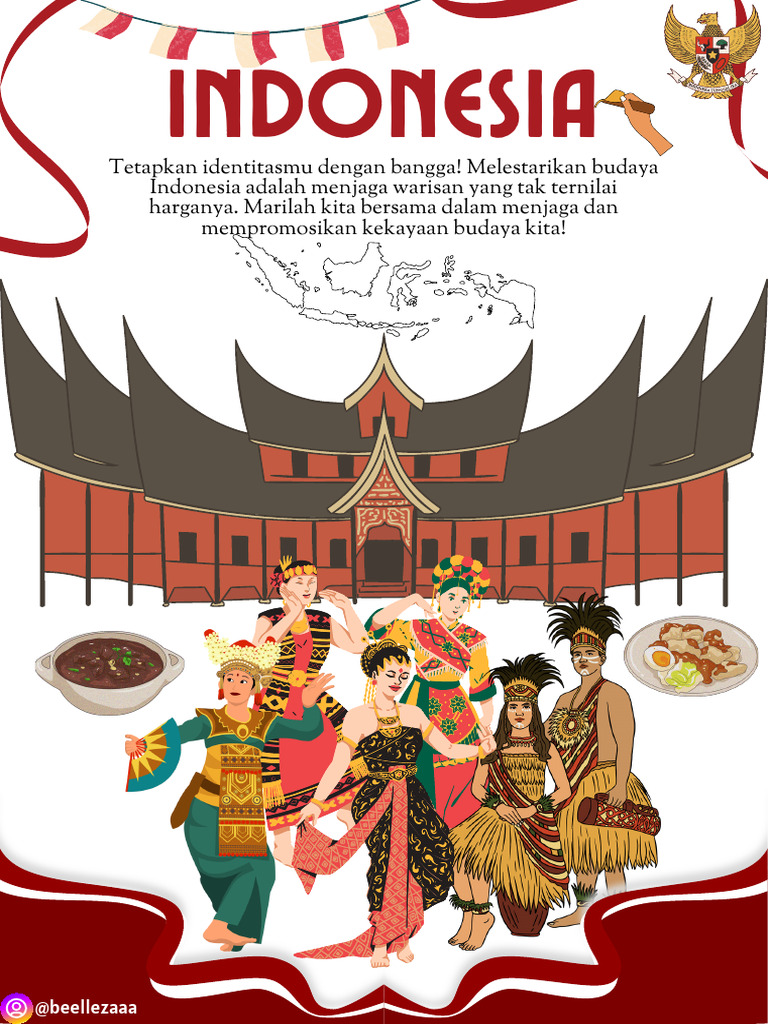Merah Putih Ilustrasi Lestarikan Kebudayaan Nusantara A4 Document