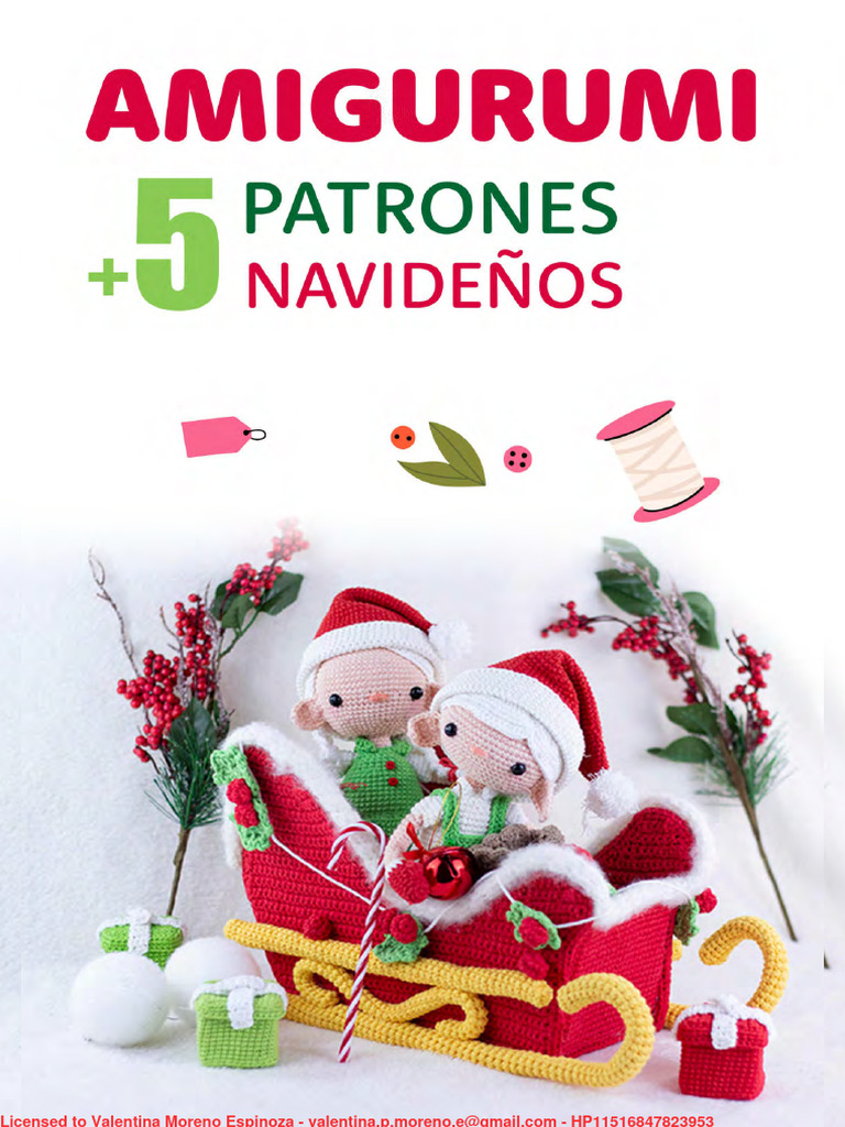 ?REGALO 1 Cinco Patrones Navideños | PDF | Amigurumi | Tejer