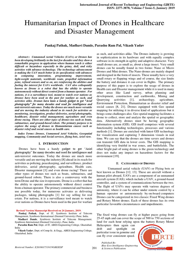 2019-01 Humanitarian Impact of Drones in Healthcare and Disaster ...