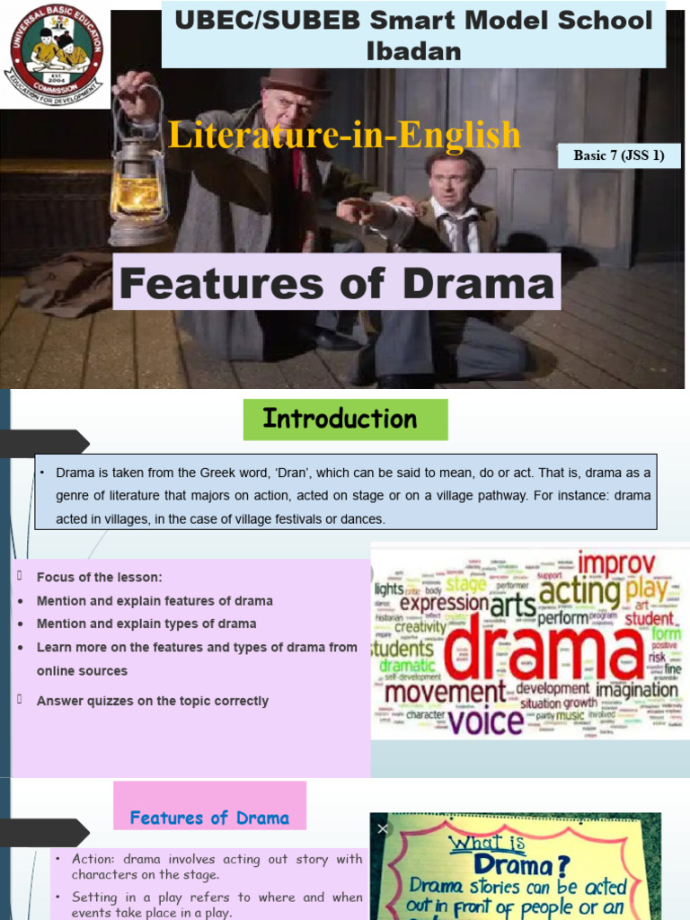 Features and Types of Drama for JSS1 | PDF | Play (Theatre) | Tragedy