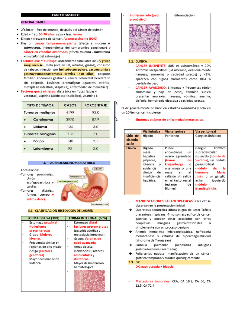 Cancer Gastrico Pdf Cáncer Neoplasias