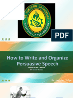 Module 8 Organizing Persuasive Speech