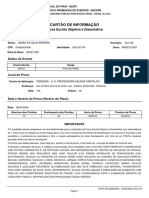 Cartão de Informação: Prova Escrita Objetiva e Dissertativa