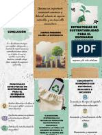 Folleto Tríptico Ecológico Reciclar Medio Ambiente Scrapbook A Mano Verde y Blanco