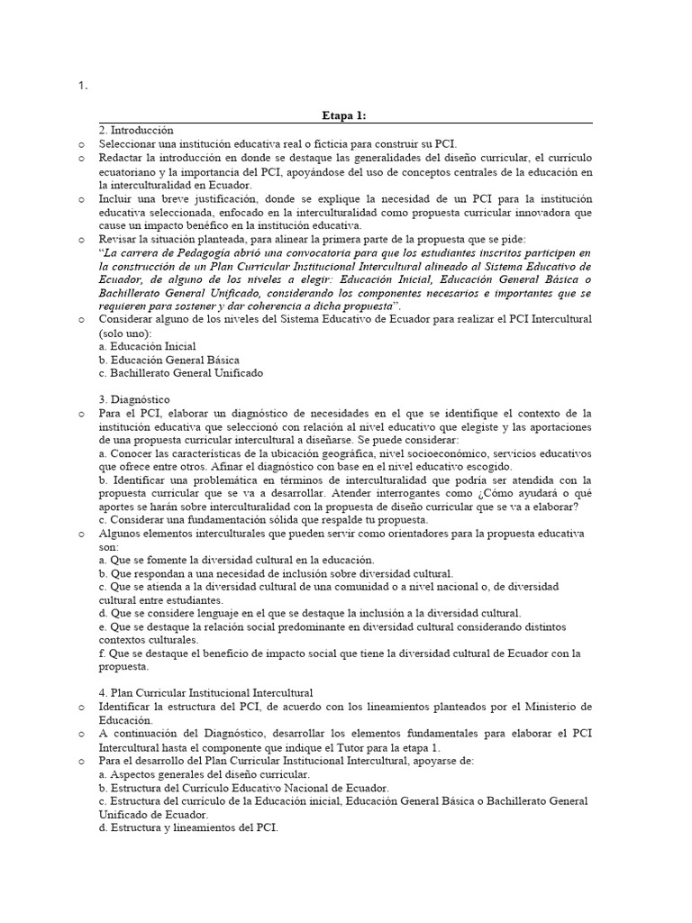 Etapa 1 | PDF | Plan de estudios | Educación de la primera infancia