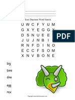Easy Dinosaur Word Search