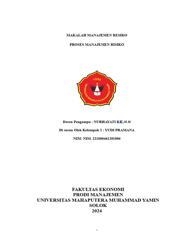 Proses Manajemen Risiko 2 Pdf
