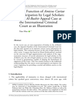 The Function of Amicus Curiae Participation by Legal Scholars. The Al-Bashir Appeal Case at The ICP As An Illustration