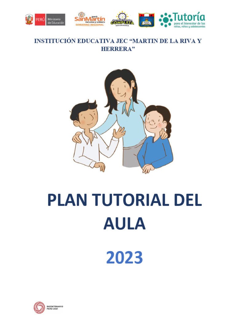 Plan Tutorial de Aula Secundaria 2023 | PDF | Evaluación | Conceptos ...