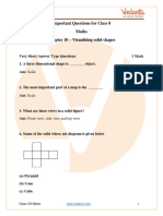 CBSE Class 8 Maths Chapter 10 Visualising Solid Shapes Important Questions PDF