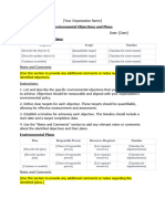 Environmental Objectives and Plans