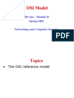 OSI Model: MIS 416 - Module II Spring 2002 Networking and Computer Security