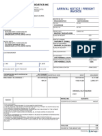 Arrival Notice Freight Invoice - Szhyd2402052