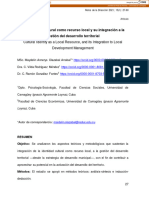 La Identidad Cultural Como Recurso Local y Su Integración A La Gestión Del Desarrollo Territorial