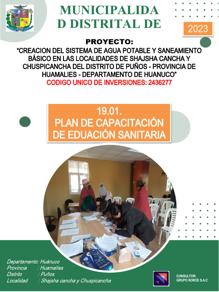 Plan de Capacitación en Educación Sanitaria | PDF | Agua | Saneamiento