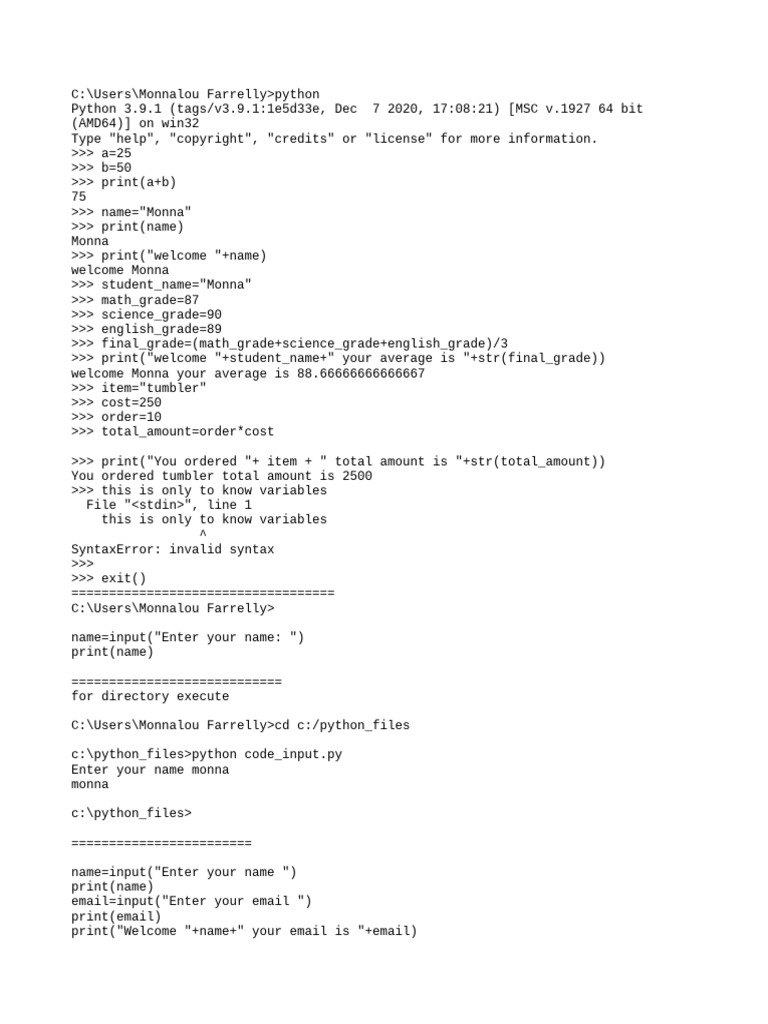 Lesson For Programming 1 | PDF
