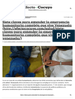 Siete Claves para Entender La Emergencia Humanitaria Compleja Que Vive Venezuela