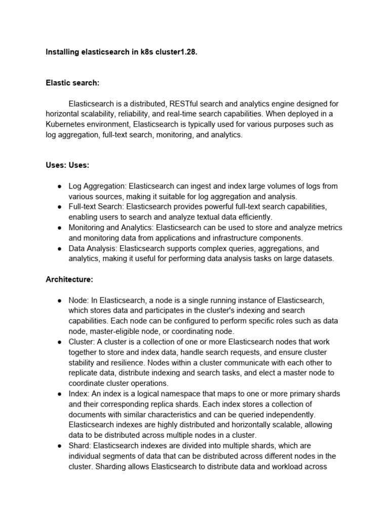 Elasticsearch on Kubernetes Guide | PDF | Computer Cluster | Computer ...