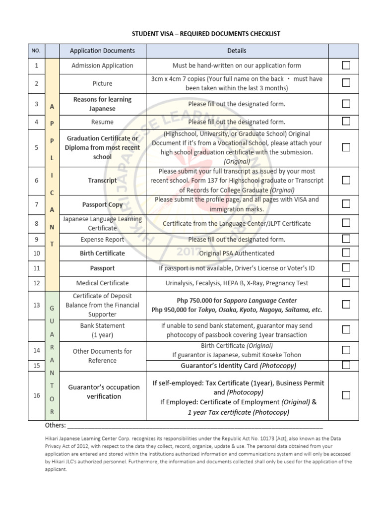 STUDENT VISA Requirements | PDF | Travel Visa | Identity Document