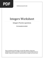 Integers Worksheets - Nodrm