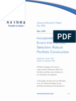 Axioma 003 - Incorporating Estimation Errors Into Portfolio Selection - Robust Portfolio Construction