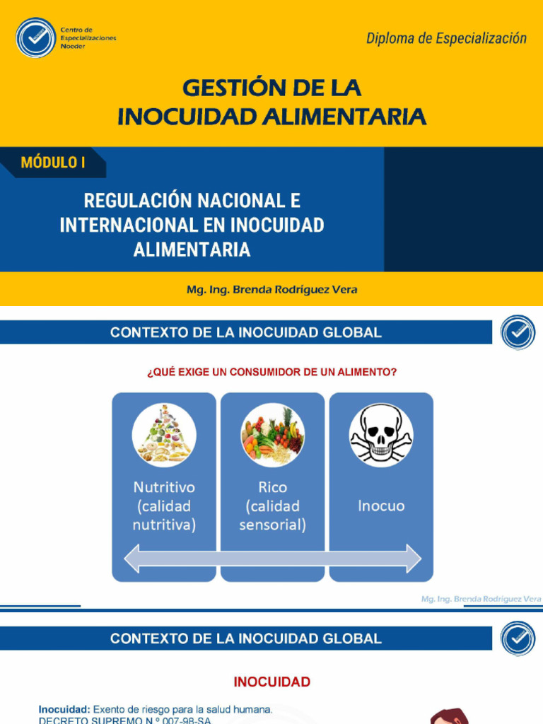 Sesión 01 - Gestión de La Inocuidad Alimentaria C | PDF