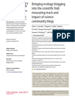 Bringing Ecology Blogging Into The Scientific Fold Measuring Reach and Impact of Science Community Blogs