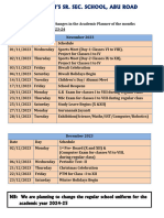 Changes in The Academic Calander