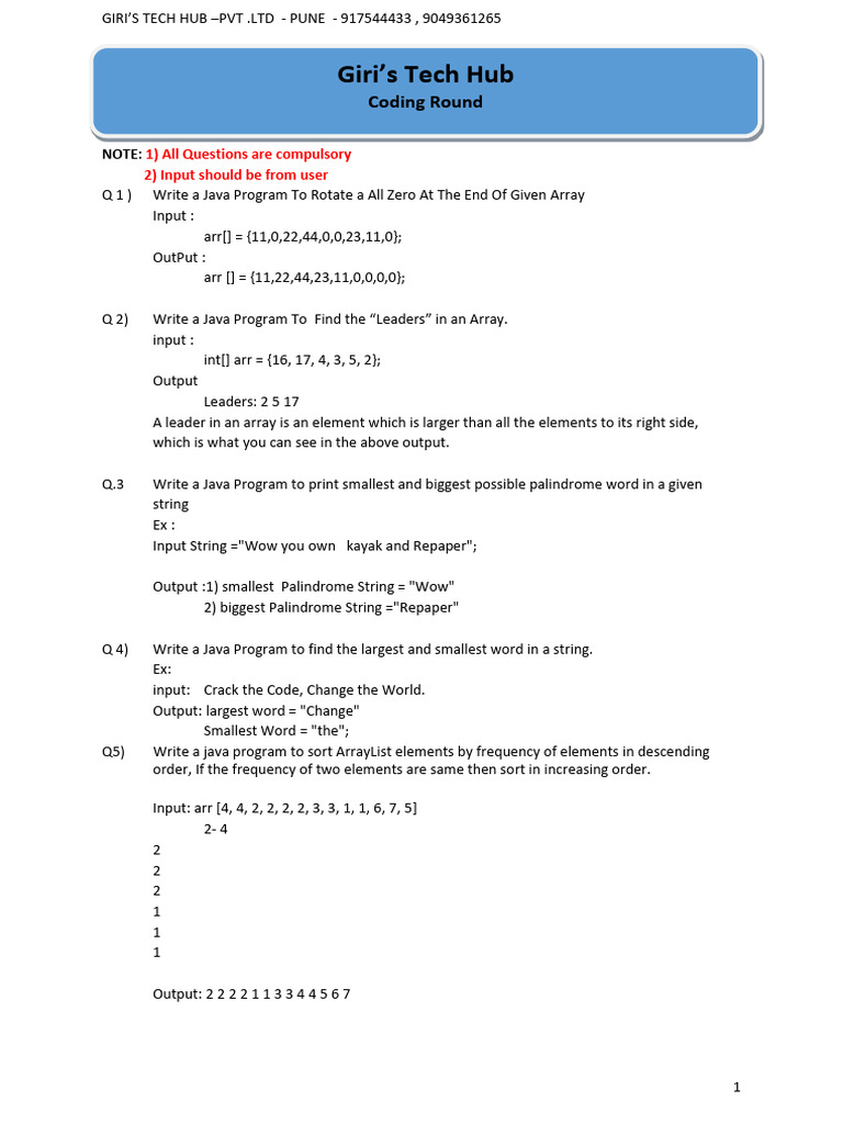 Coding Round Paper 12-3-24 | PDF | Computer Engineering | Computer Science