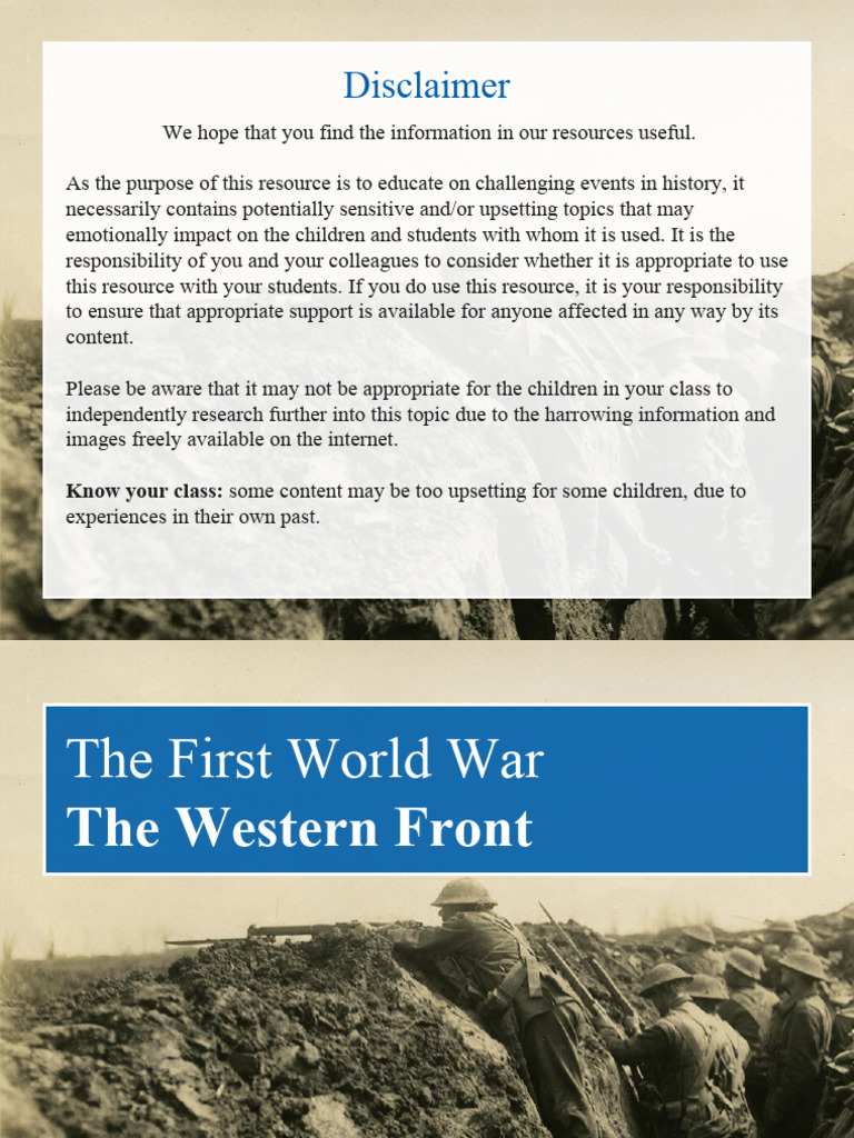 The First World War The Western Front PowerPoint | PDF | Western Front ...