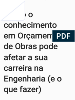 Como o conhecimento em Orçamento em Obra pode afetar a carreira