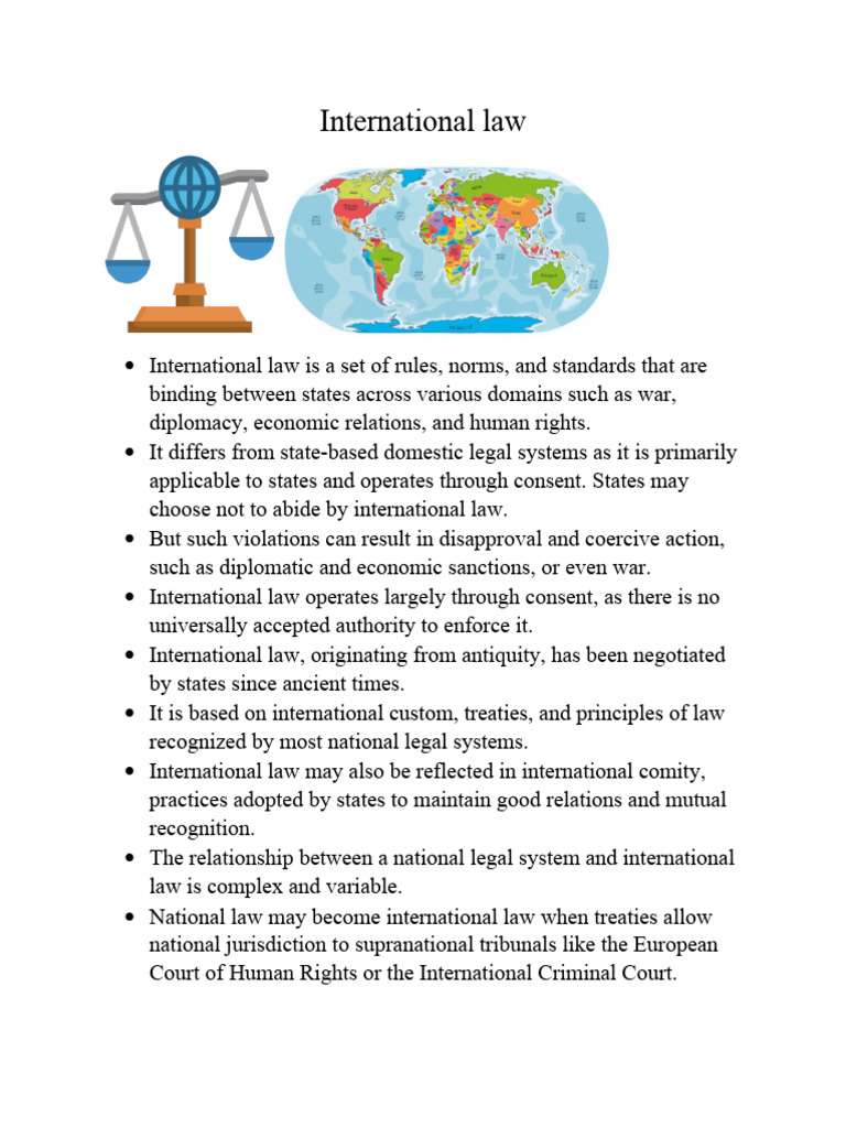 Overview of International Law Principles | PDF | International Law | Treaty
