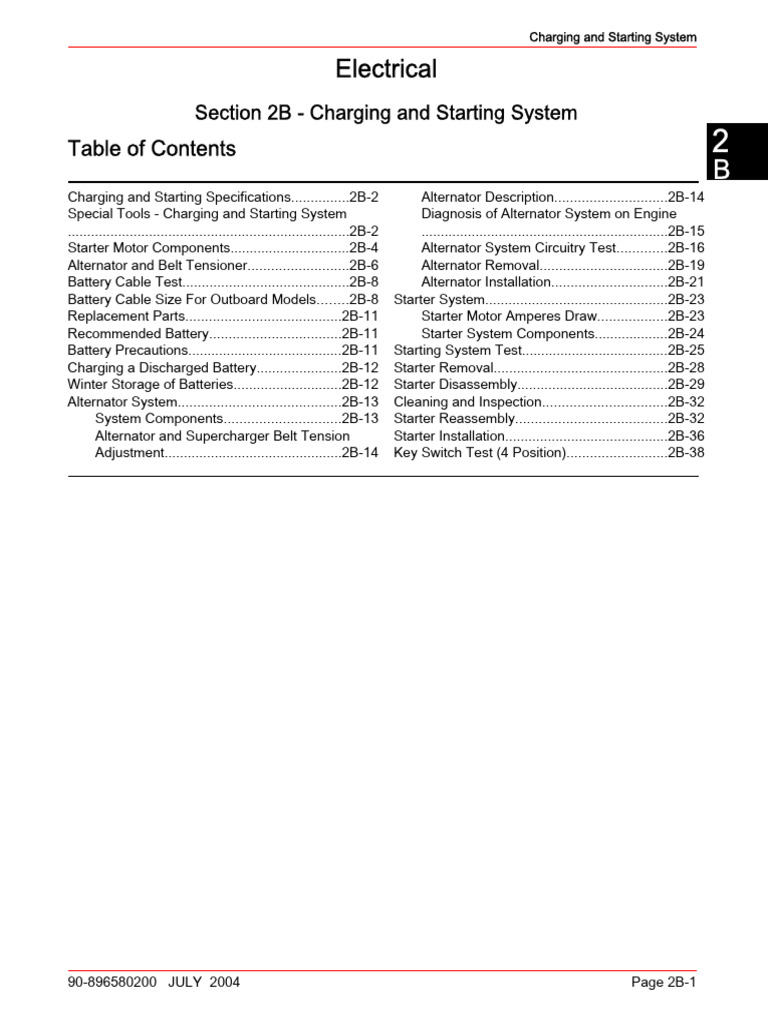 Electrical: Section 2B - Charging and Starting System | Download Free ...