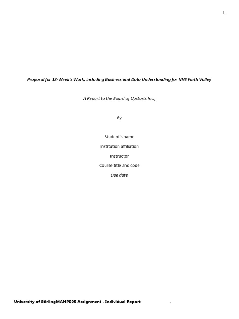 MANP005 Individual Report - Edited | PDF | Performance Indicator | Risk