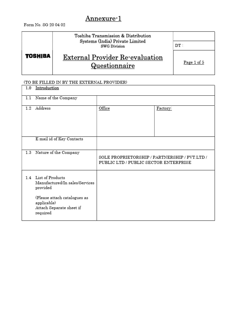 External Provider Re-evaluation Form | PDF | Occupational Safety And ...