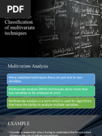 Classification of Multivariate Techniques