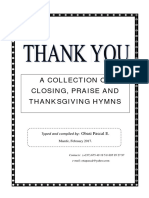 A Collection of Closing, Praise and Thanksgiving Hymns