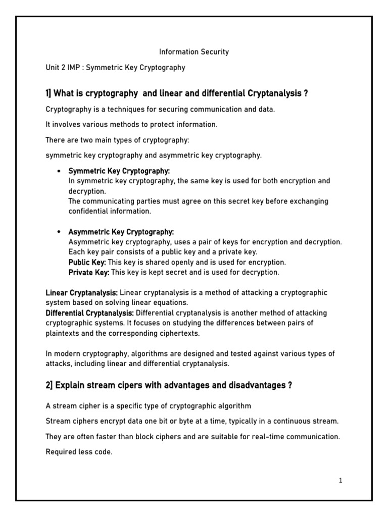 Symmetric Key Cryptography Explained | PDF | Key (Cryptography ...