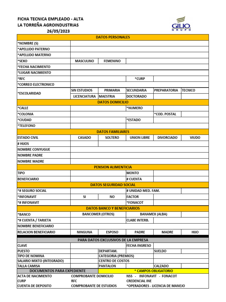 05 FORMATOS RECURSOS HUMANOS 2021 | PDF