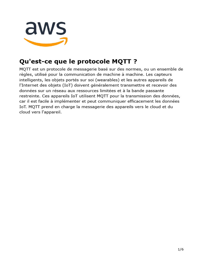 Introduction au protocole MQTT IoT | PDF | Internet des objets | Mot de ...