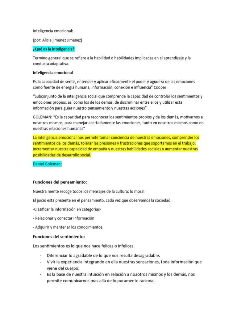 Comprendiendo la Inteligencia Emocional | PDF | Las emociones ...