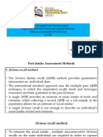 College of Applied and Natural Science Department of Food Science and Applied Nutrition Nutrition Assessment (FSAN3122) 2Cr - HR