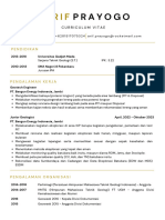 Arif Prayogo GEOLOGIST JUNIOR Resume