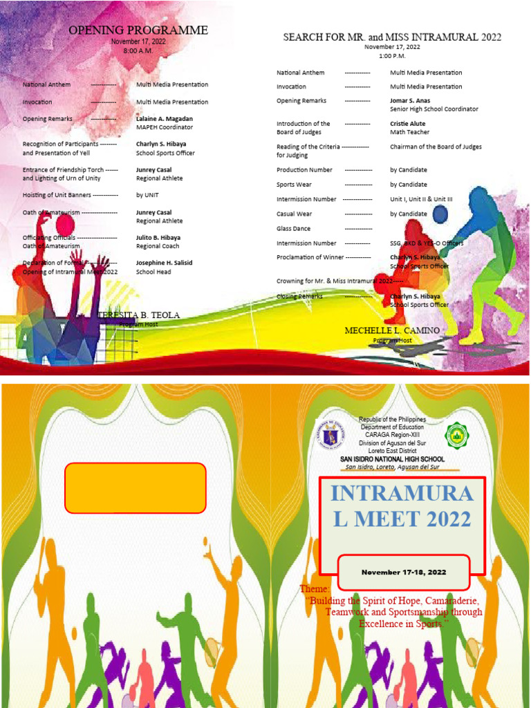 Intramural Meet 2022 Opening Program | PDF