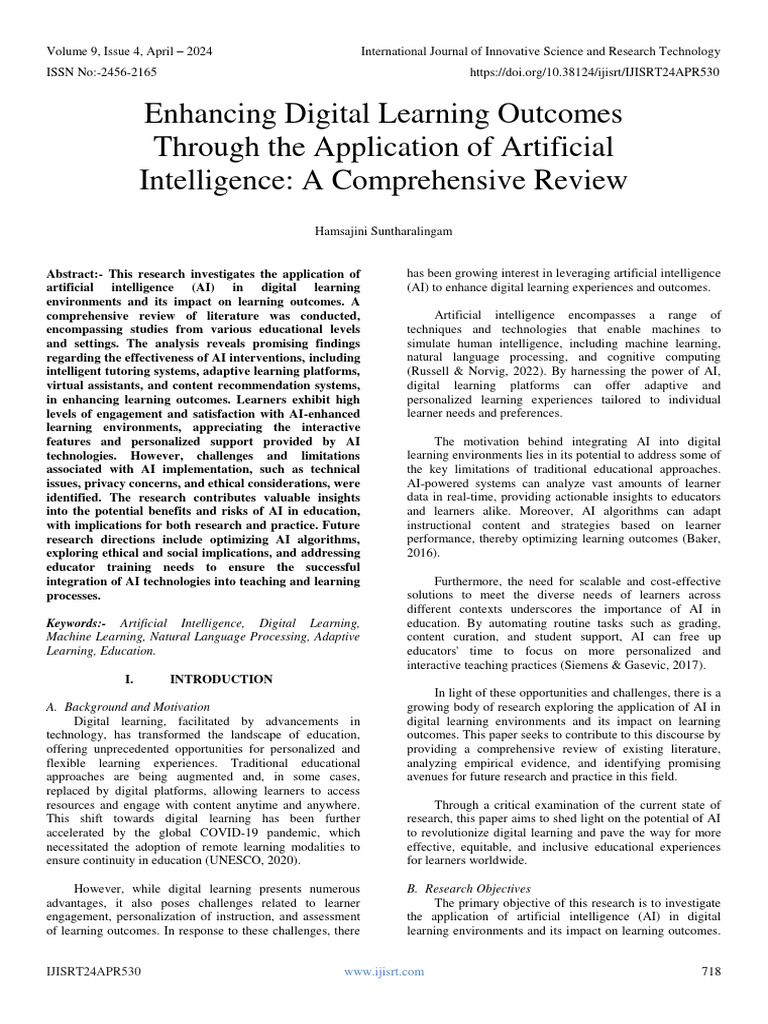 Enhancing Digital Learning Outcomes Through The Application of ...