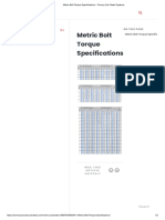 Metric Bolt Torque Specifications - Tommy Car Wash Systems