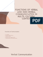 Functions of Verbal and Non-Verbal Communication in Various Multicultural Context