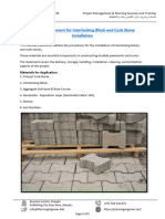 Method statement for interlocking block and curb stone