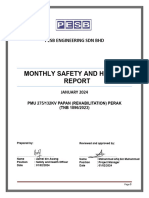 Monthly Safety and Health Report Jan 2024